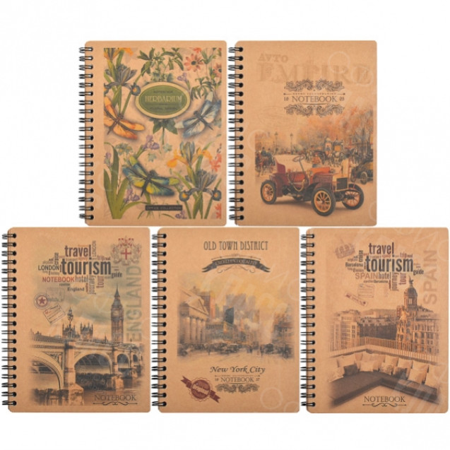 БЛОКНОТ В6 96 ЛИСТОВ ЧИСТЫЕ ЛИСТЫ "KRAFT" СПИРАЛЬ