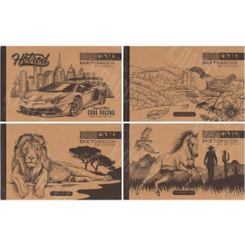 БЛОКНОТ СКЕТЧБУК "МАНДАРИН КРАФТ" 214474 7БЦ ТВ. ОБЛ. 36 Л. 197Х124ММ БК031/01-04