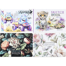 БЛОКНОТ СКЕТЧБУК А5 "МАНДАРИН" 24Л.,ТВЕРДАЯ ОБЛ., ЧИСТЫЙ ЛИСТ 9576/-77/-78/-79