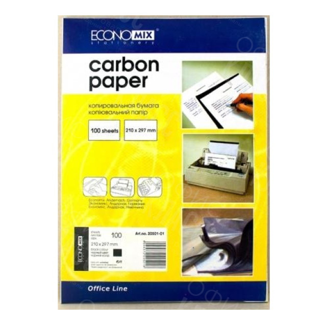 БУМАГА КОПИРОВАЛЬНАЯ ECONOMIX ЧЕРНАЯ 100 ЛИСТОВ А4