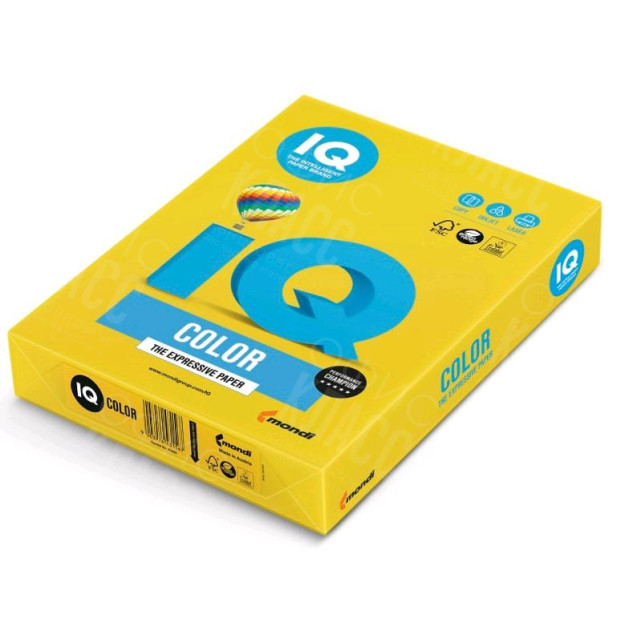 БУМАГА ЦВЕТНАЯ 500 ЛИСТОВ 80Г/М² IQ IG50 ИНТЕНСИВНЫЙ ГОРЧИЧНЫЙ А4
