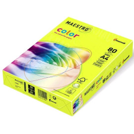 БУМАГА ЦВЕТНАЯ 500 ЛИСТОВ 80Г/М² IQ/MAESTRO NEOGB НЕОНОВЫЙ ЖЕЛТЫЙ  А4