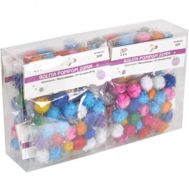 НАБОР ДЛЯ ПОДЕЛОК 123 ПОМПОНЫ-ШАРИКИ БЛЕСК D2  СМ