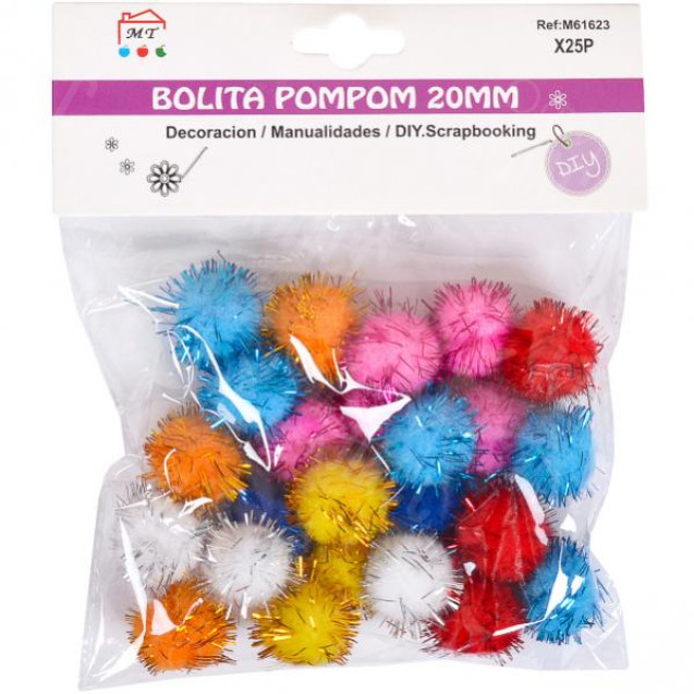 НАБОР ДЛЯ ПОДЕЛОК 123 ПОМПОНЫ-ШАРИКИ БЛЕСК D2  СМ