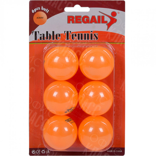 НАБОР МЯЧЕЙ ДЛЯ НАСТОЛЬНОГО ТЕННИСА ЖЕЛЫЙ-БЕЛЫЙ, 6ШТ 14-158