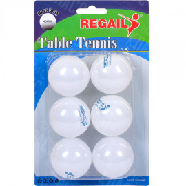 НАБОР МЯЧЕЙ ДЛЯ НАСТОЛЬНОГО ТЕННИСА ЖЕЛЫЙ-БЕЛЫЙ, 6ШТ 14-158