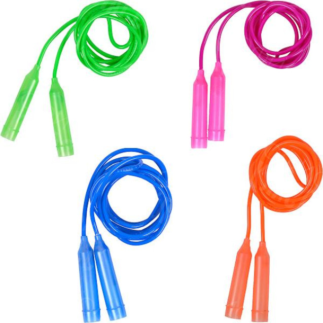 СКАКАЛКА ЦВЕТНАЯ ПЛАСТИКОВАЯ ДЛИНА 2,35М D3,8ММ 14-122