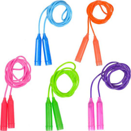 СКАКАЛКА ЦВЕТНАЯ ПЛАСТИКОВАЯ ДЛИНА 2,45М D4ММ 14-123