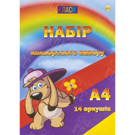БУМАГА ЦВЕТНАЯ А4 "КЛАССИК" 14 ЛИСТОВ (7ЦВ.) СКОБА, ОФСЕТ 55 Г/М² ТЕ436