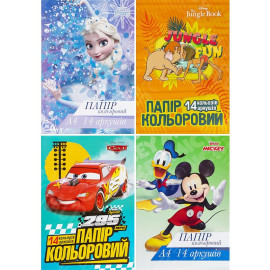 БУМАГА ЦВЕТНАЯ А4 14ЛИСТОВ (14ЦВЕТОВ) НА СКОБЕ, ОФСЕТ 65 Г/М2 ТЕ12050