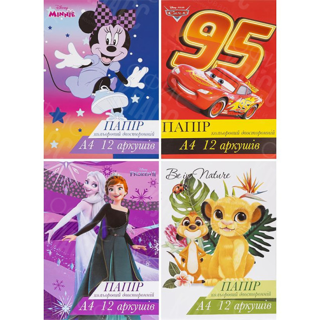 БУМАГА ЦВЕТНАЯ А4 ДВУСТОРОННЯЯ 12 ЛИСТОВ (12ЦВЕТОВ) 80 Г/М2 НА СКОБЕ ТЕ13036