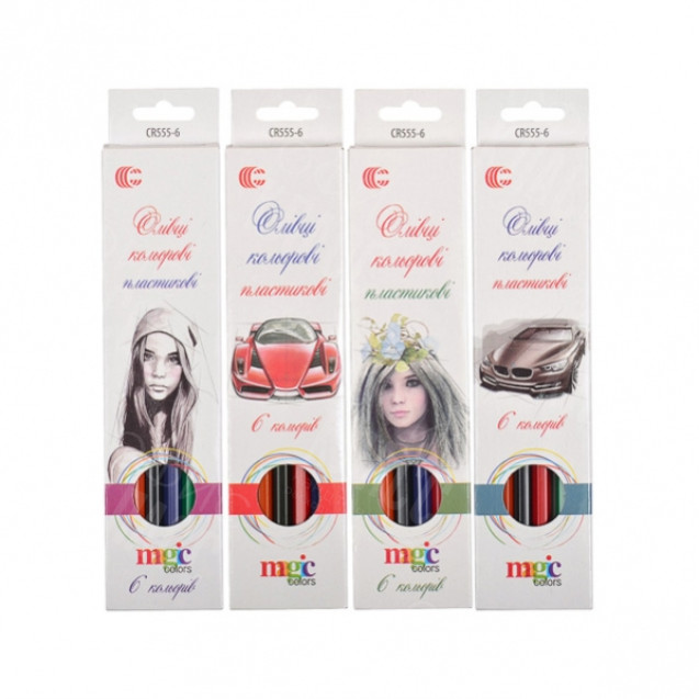 КАРАНДАШИ  6 ЦВЕТОВ НАБОР WHITE NIGHT "С"