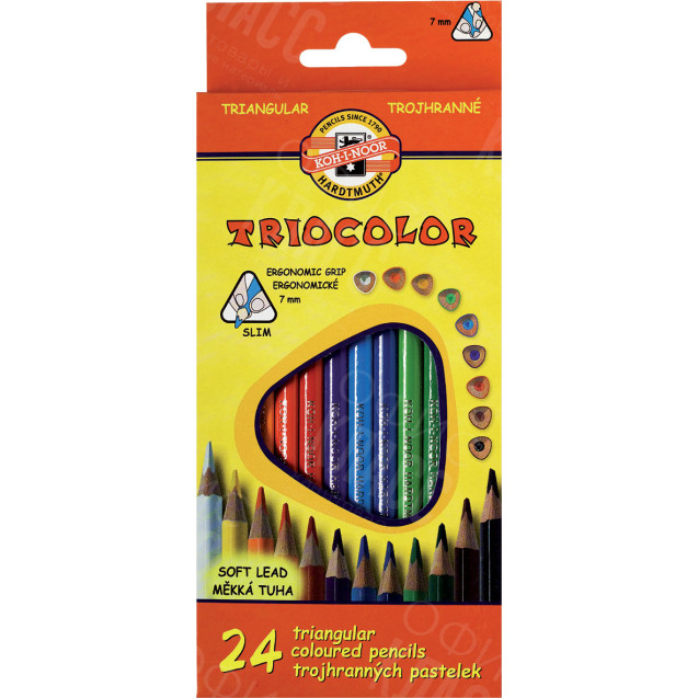 КАРАНДАШИ ЦВЕТНЫЕ KOH-I-NOOR TRIOCOLOR 24ШТ 3134 