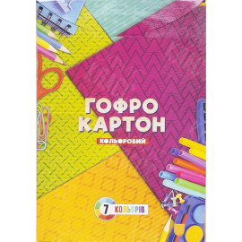 КАРТОН ЦВЕТНОЙ А4 "ГОФРИРОВАННЫЙ" 7 ЛИСТОВ 7 ЦВЕТОВ ТМ ТЕТРАДА ТЕ12062