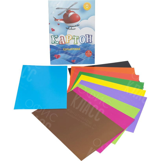 КАРТОН ЦВЕТНОЙ А4 10 ЛИСТОВ ТМ ТЕТРАДА ТЕ249