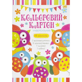 КАРТОН ЦВЕТНОЙ А4 14 ЛИСТОВ "УНИВЕРСАЛЬНЫЙ" В КАРТОННОЙ ПАПКЕ ТМ ТЕТРАДА ТЕ461512