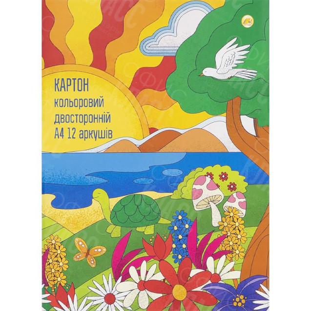 КАРТОН ЦВЕТНОЙ А4 ДВУСТОРОННИЙ 12 ЛИСТОВ ТМ ТЕТРАДА ТЕ13098