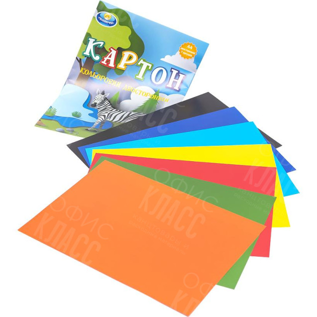 КАРТОН ЦВЕТНОЙ А4 ДВУСТОРОННИЙ 7 ЛИСТОВ ТМ ТЕТРАДА ТЕ251