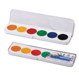 КРАСКИ  6 ЦВЕТОВ АКВАРЕЛЬ МЕДОВАЯ КЛАССИКА БЕЗ КИСТИ 1282-08 ЛУЧ