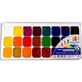 КРАСКИ 24 ЦВЕТА АКВАРЕЛЬ МЕДОВАЯ КЛАССИКА БЕЗ КИСТИ 1294-08 ЛУЧ