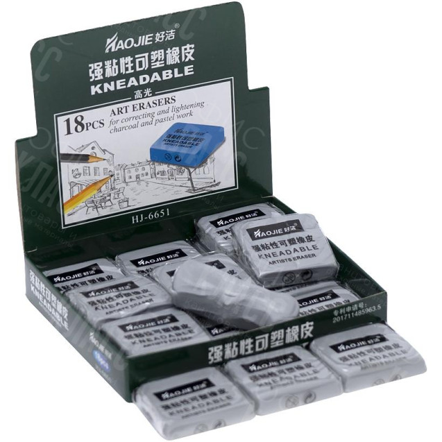 ЛАСТИК ЭЛАСТИЧНЫЙ "КЛЯЧКА" 6651В СЕРЫЙ, ДЛЯ ХУДОЖЕСТВЕННЫХ РАБОТ