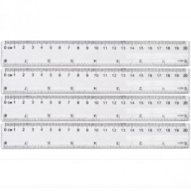 ЛИНЕЙКА 20 СМ, 8820 ПЛАСТИКОВАЯ ПРОЗРАЧНАЯ