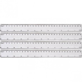 ЛИНЕЙКА 30 СМ, 8803 ПЛАСТИКОВАЯ ПРОЗРАЧНАЯ