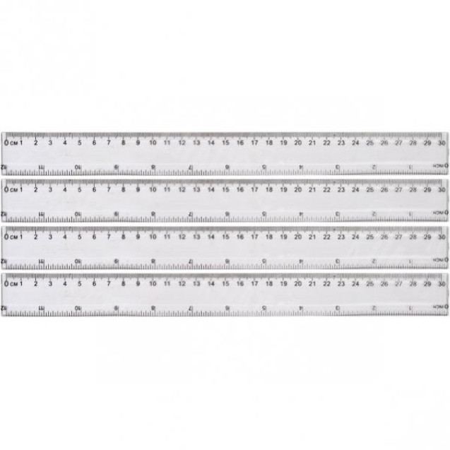 ЛИНЕЙКА 30 СМ, 8803 ПЛАСТИКОВАЯ ПРОЗРАЧНАЯ