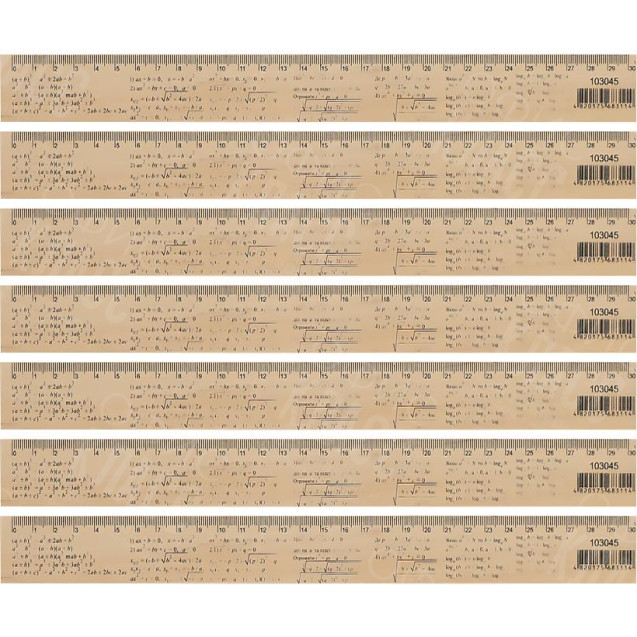 ЛИНЕЙКА 30СМ ДЕРЕВЯННАЯ "АЛГЕБРА" 103045
