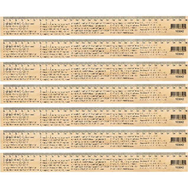 ЛИНЕЙКА 30СМ ДЕРЕВЯННАЯ "ФИЗИКА" 103042