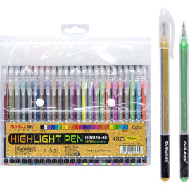 НАБОР РУЧЕК ГЕЛЕВЫХ 48 ЦВЕТОВ "HIGHLIGHT PEN" HG6120-48