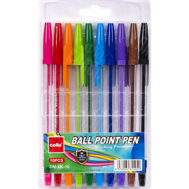 НАБОР РУЧЕК ШАРИКОВЫХ "CELLO" CL51-10 "КОРВИНА" 10 ЦВЕТОВ