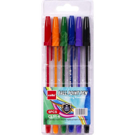 НАБОР РУЧЕК ШАРИКОВЫХ "CELLO" CL51-6 "КОРВИНА" 6 ЦВЕТОВ