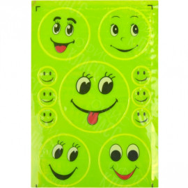 НАКЛЕЙКА СВЕТООТРАЖАЮЩАЯ 11 ШТУК "СМАЙЛ"