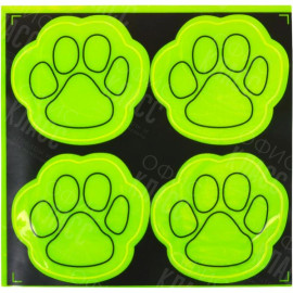 НАКЛЕЙКА СВЕТООТРАЖАЮЩАЯ 4 ШТУКИ "ЛАПА"