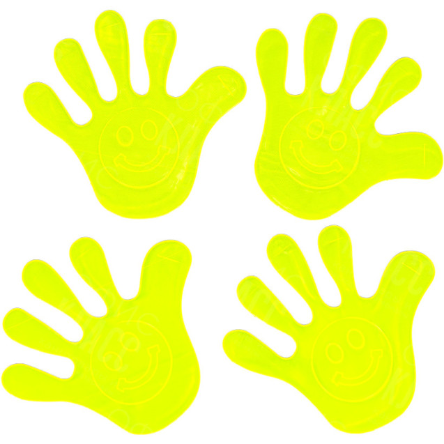 НАКЛЕЙКА СВЕТООТРАЖАЮЩАЯ 4 ШТУКИ "РУКА" СО СМАЙЛОМ