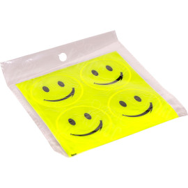 НАКЛЕЙКА СВЕТООТРАЖАЮЩАЯ 4 ШТУКИ "СМАЙЛ" ВЕСЕЛЫЙ
