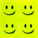 НАКЛЕЙКА СВЕТООТРАЖАЮЩАЯ 4 ШТУКИ "СМАЙЛ" ВЕСЕЛЫЙ