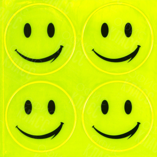 НАКЛЕЙКА СВЕТООТРАЖАЮЩАЯ 4 ШТУКИ "СМАЙЛ" ВЕСЕЛЫЙ