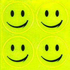 НАКЛЕЙКА СВЕТООТРАЖАЮЩАЯ 4 ШТУКИ "СМАЙЛ" ВЕСЕЛЫЙ
