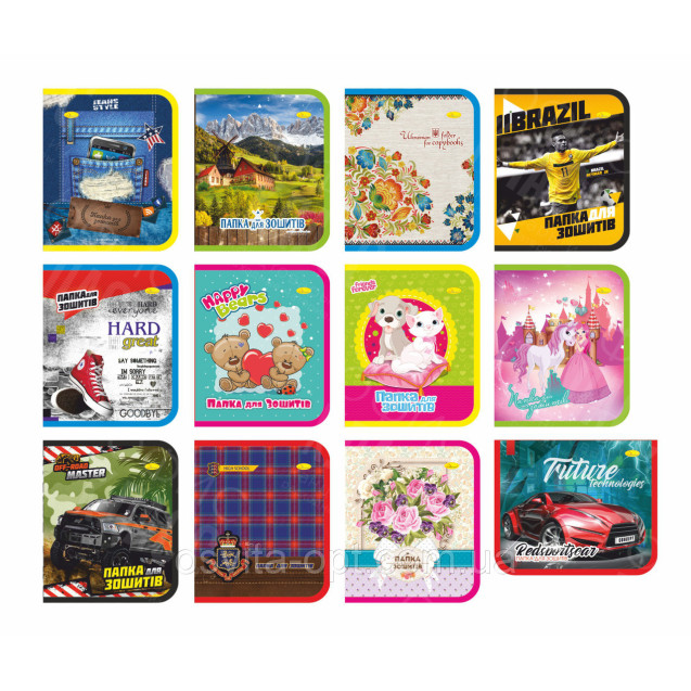 ПАПКА В5+ ЗМЕЙКА ДЛЯ ТЕТРАДЕЙ ЛАМИНИРОВАННАЯ 60 ВИДОВ АССРТИ