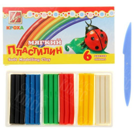 ПЛАСТИЛИН  6 ЦВЕТОВ МЯГКИЙ 863-08 ЛУЧ