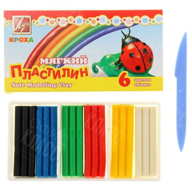ПЛАСТИЛИН  6 ЦВЕТОВ МЯГКИЙ 863-08 ЛУЧ