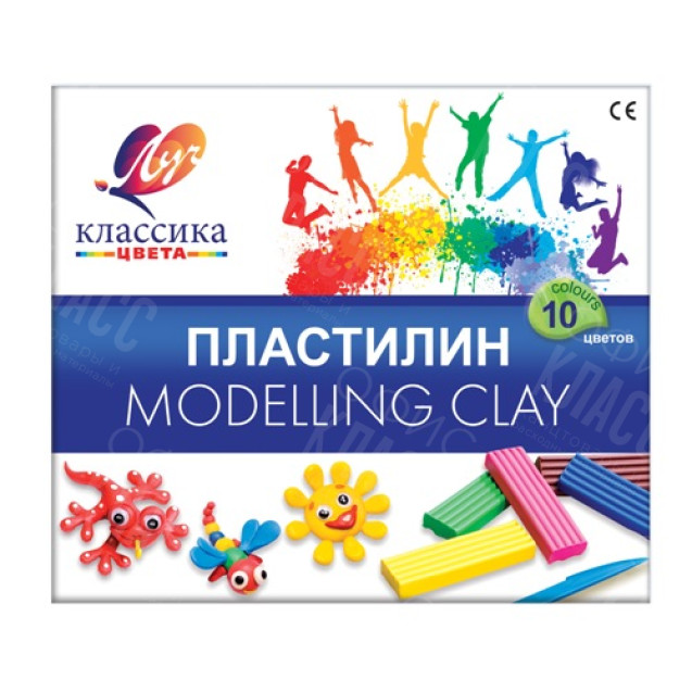 ПЛАСТИЛИН 10 ЦВЕТОВ "ЛУЧ" "КЛАССИКА" 304-08