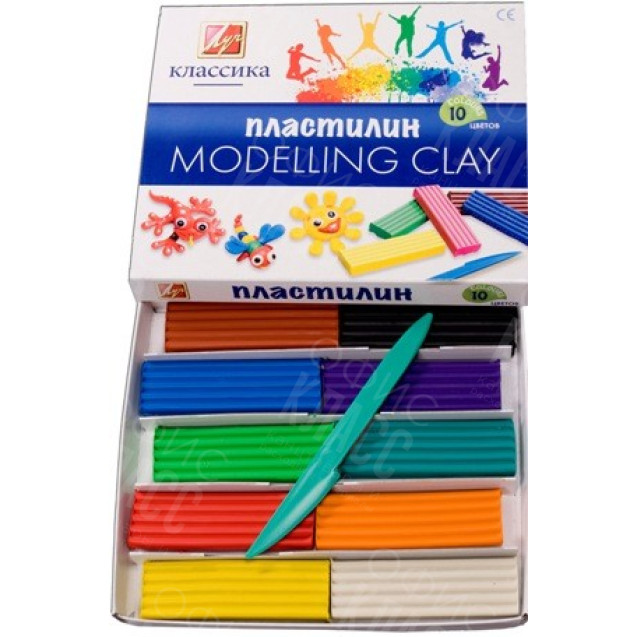 ПЛАСТИЛИН 10 ЦВЕТОВ "ЛУЧ" "КЛАССИКА" 304-08