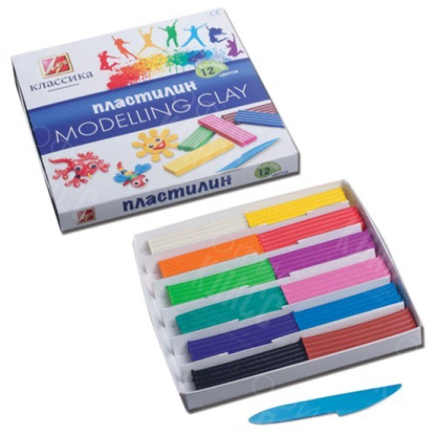ПЛАСТИЛИН 12 ЦВЕТОВ КЛАССИКА 7С 331-08 ЛУЧ