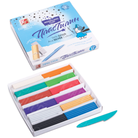 ПЛАСТИЛИН 12 ЦВЕТОВ ПРЕСТИЖ 18С 1225-08 ЛУЧ