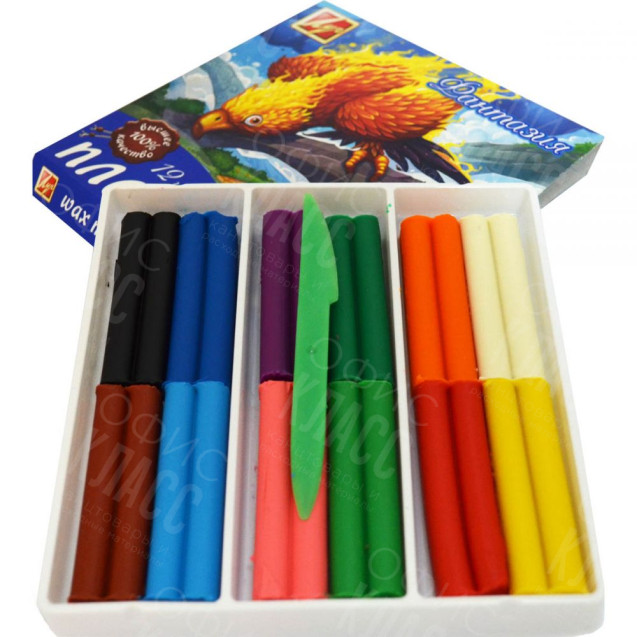 ПЛАСТИЛИН 12 ЦВЕТОВ ФАНТАЗИЯ 1523-08  ЛУЧ