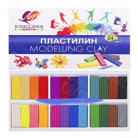 ПЛАСТИЛИН 24 ЦВЕТА КЛАССИКА 28С 1642-08 ЛУЧ
