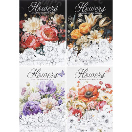 РАСКРАСКА А4 "ЦВЕТЫ" 16 ЛИСТОВ 23362-23365/Р095/1,2,3,4-228969